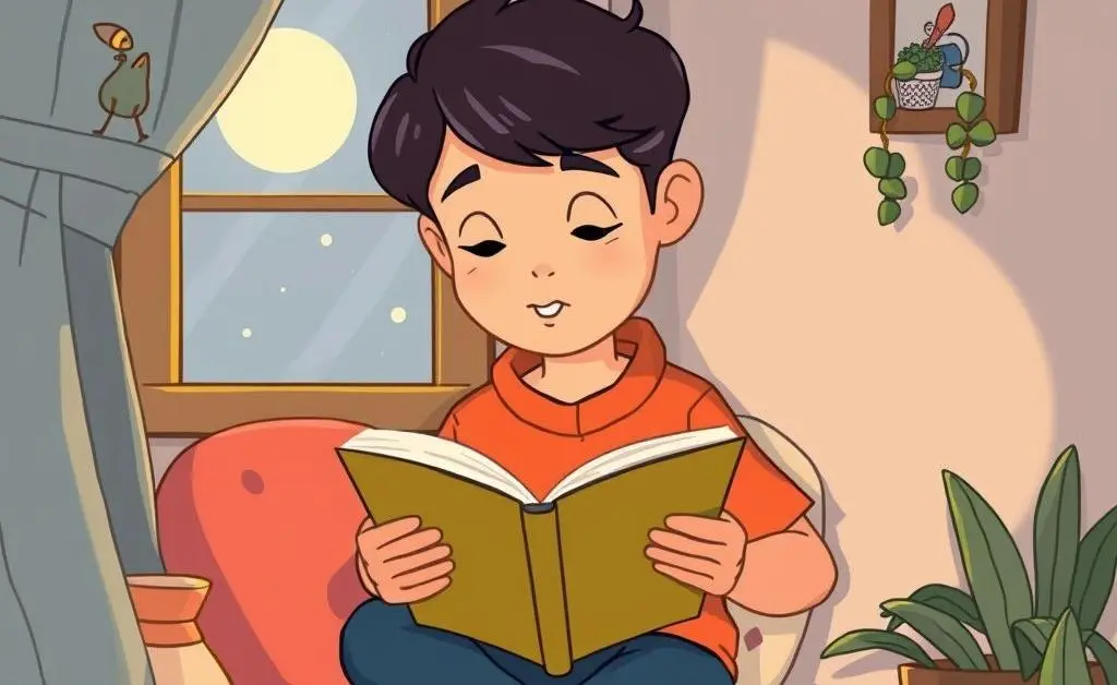 Reading a book in a cozy corner