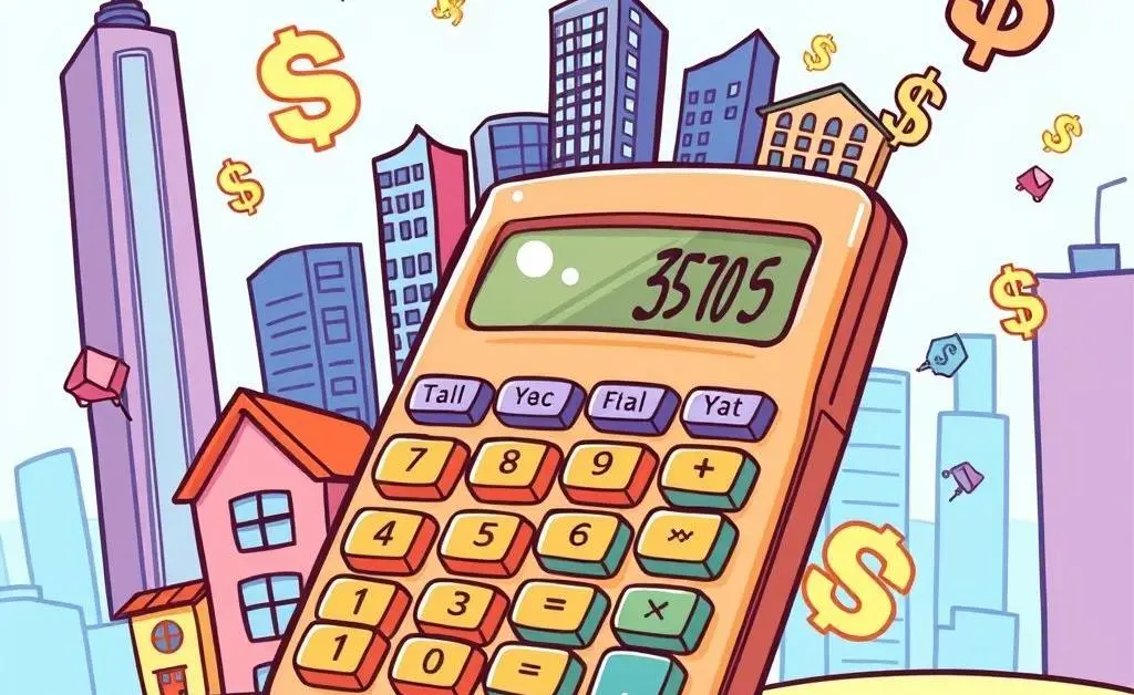 Calculator with real estate symbols