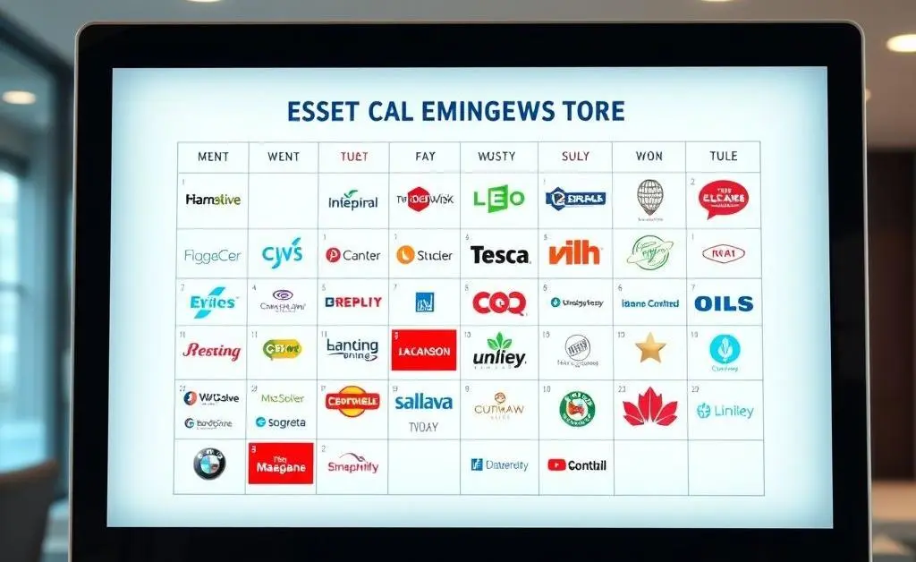 Calendar with provider logos on different days.