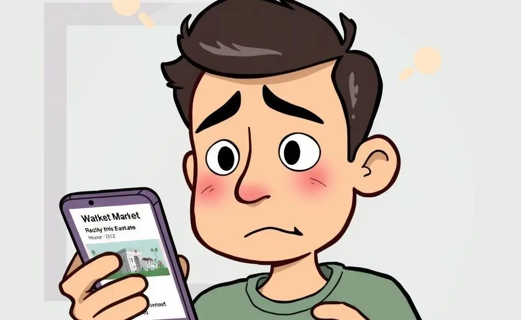 A person checking real estate market updates nervously on their phone