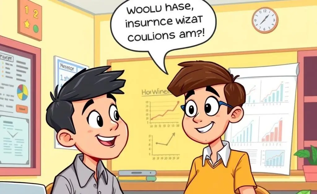 Mentor explaining insurance concepts to a student