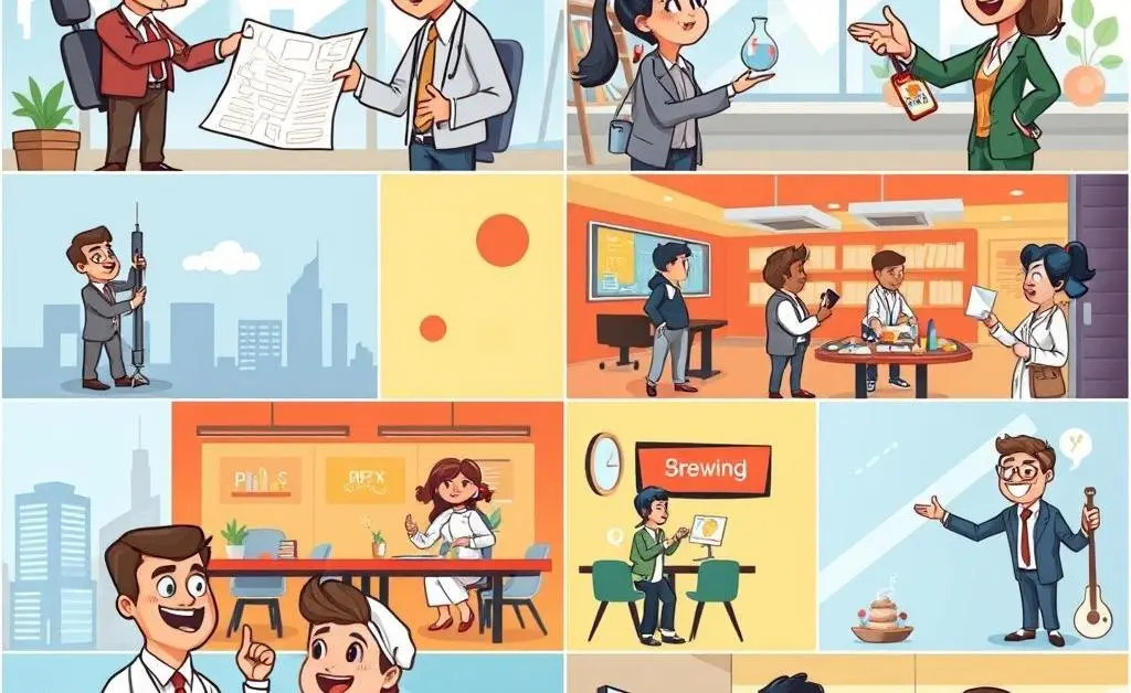 Collage of professionals achieving realistic goals