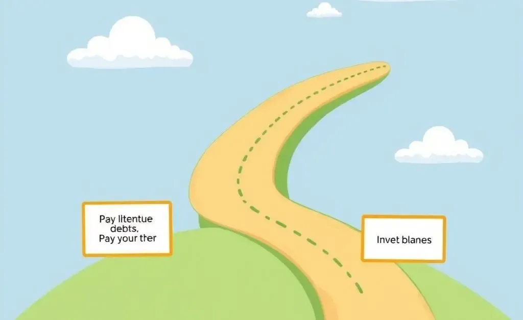 Illustration of milestones in a financial journey