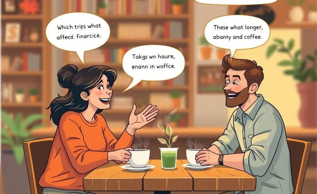 A conversation over coffee sharing financial wisdom.