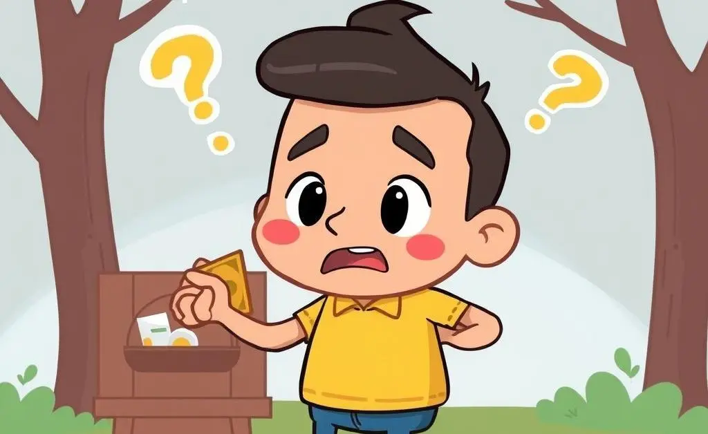 A cartoon story of a character realizing their investment mistake