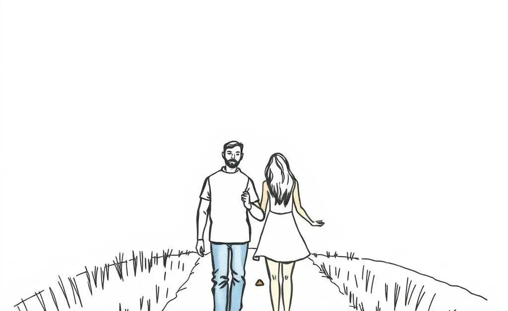 Couple walking as a symbol of their journey together.