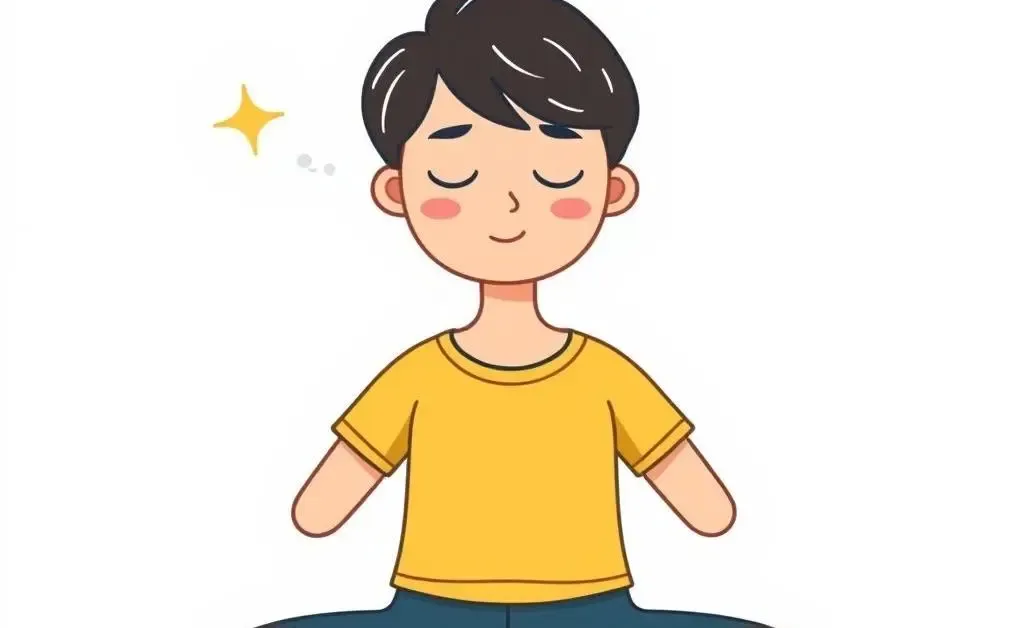 A person practicing relaxation techniques like deep breathing or meditation.