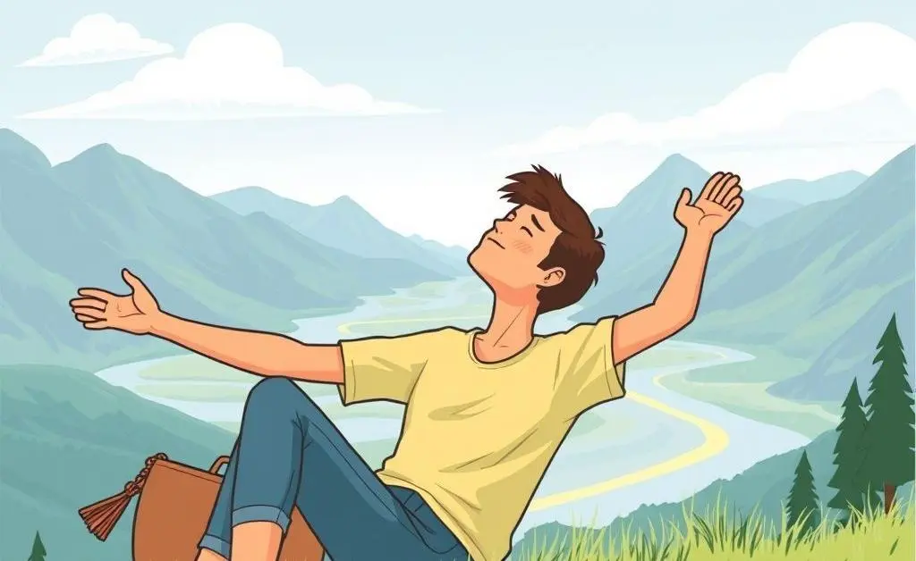 Person enjoying a debt-free journey