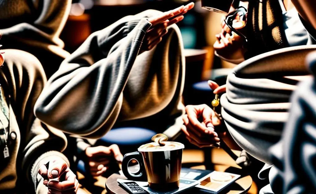 Two people having a financial discussion over coffee