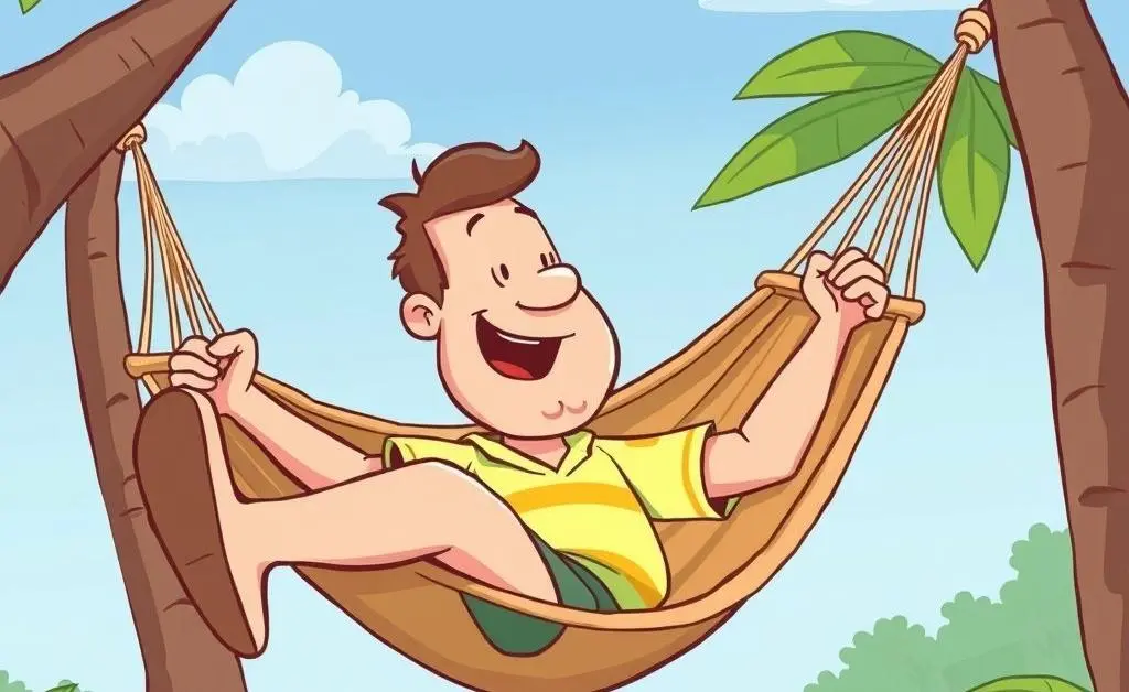 Relaxed person in a hammock, symbolizing financial independence