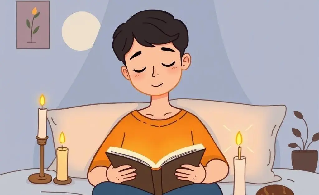 A person enjoying a calming evening routine