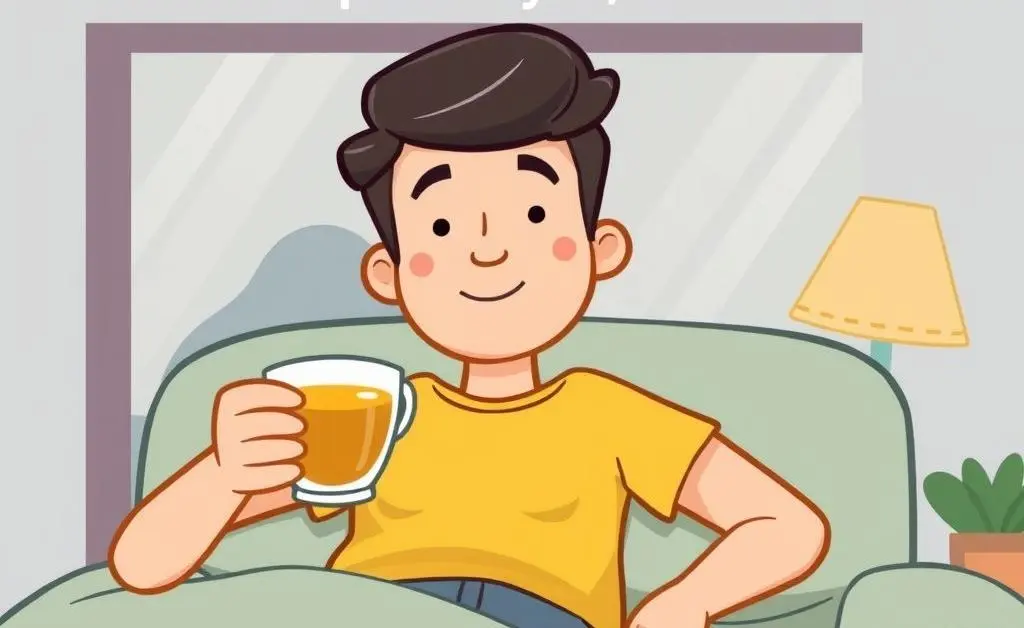 A person relaxing with a cup of tea after filing an insurance claim