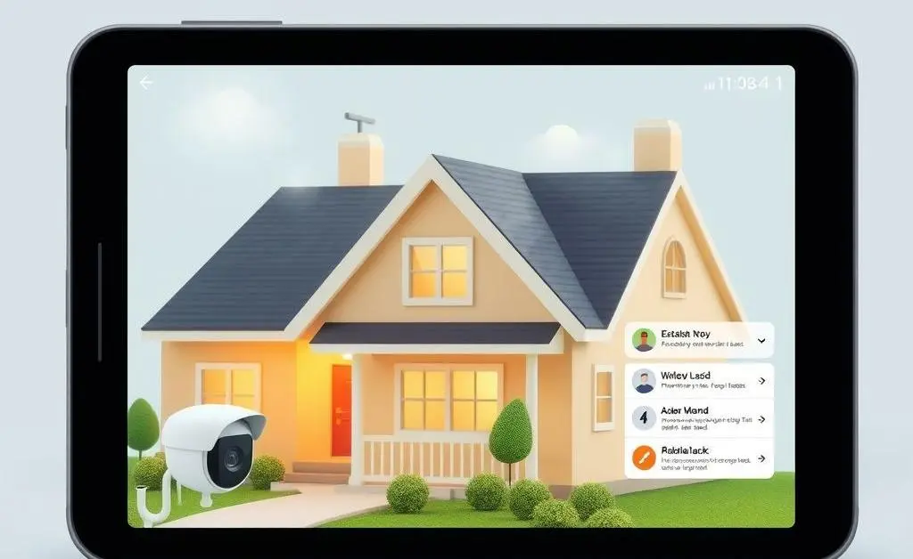 A concept of monitoring properties remotely with alerts visible on a smartphone.