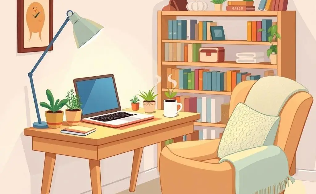 A cozy home office setup for remote work
