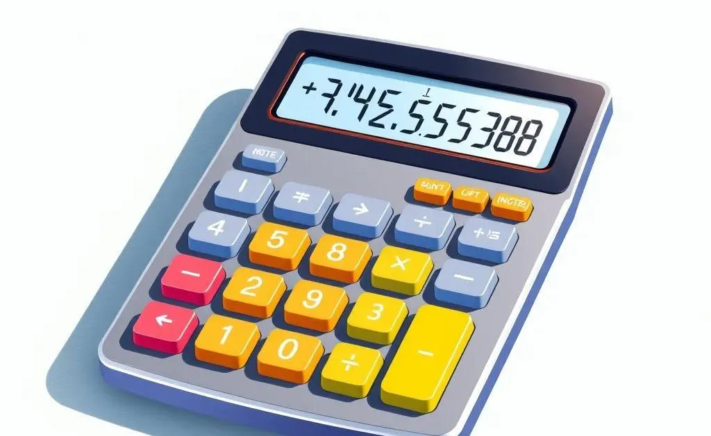 An illustrated calculator with numbers and symbols indicating rental income