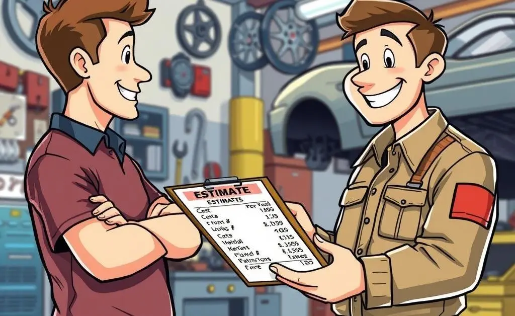 Customer discussing an estimate with a mechanic