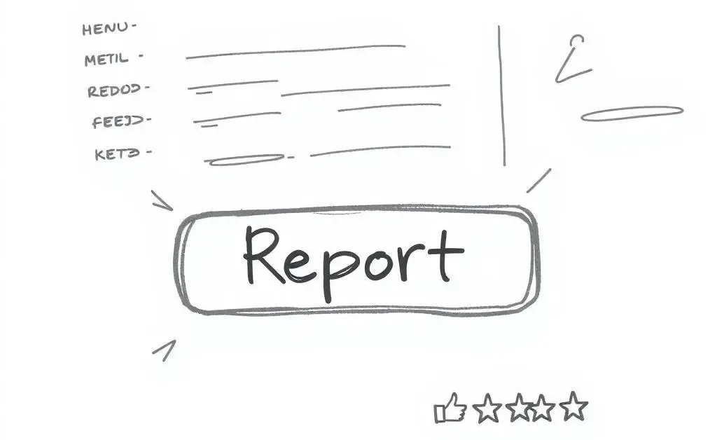 Interface with a report button and user feedback options