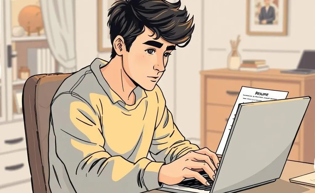 Person editing their resume on a laptop