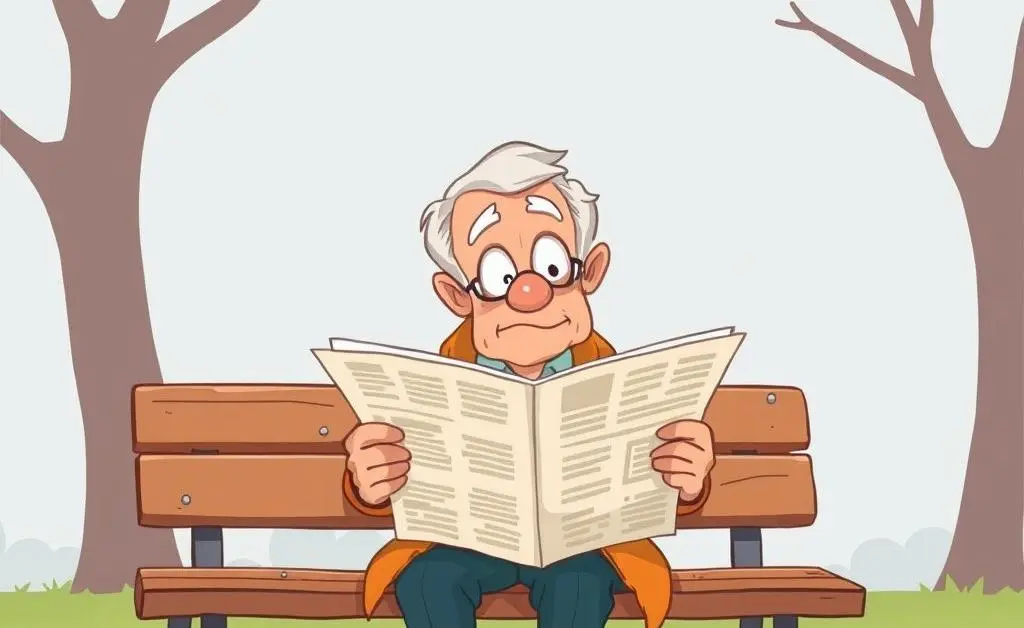 An older individual contemplating life choices with a newspaper