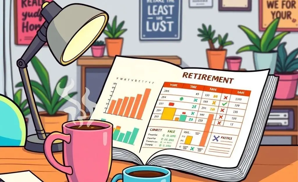 Retirement budget planner on a desk