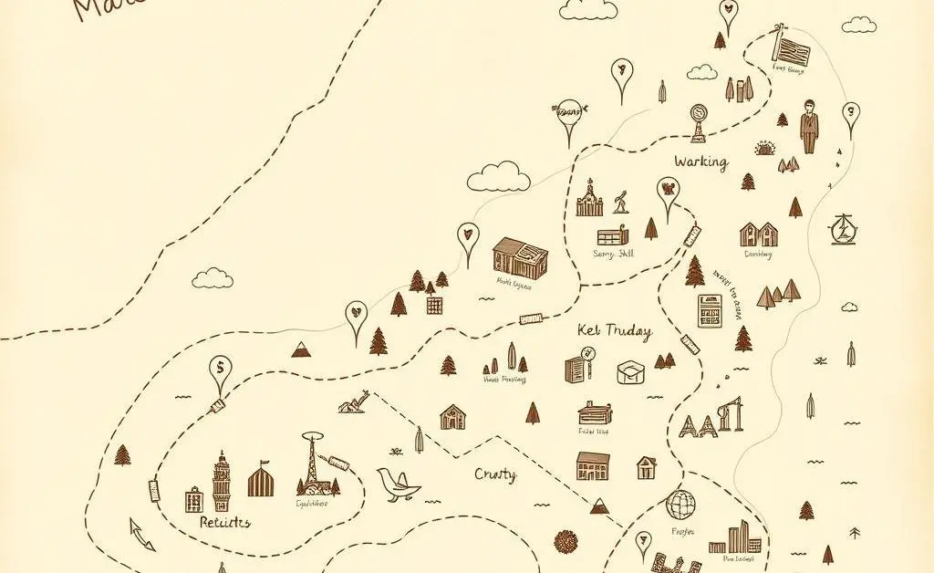 Map showing the retirement journey with milestone markers