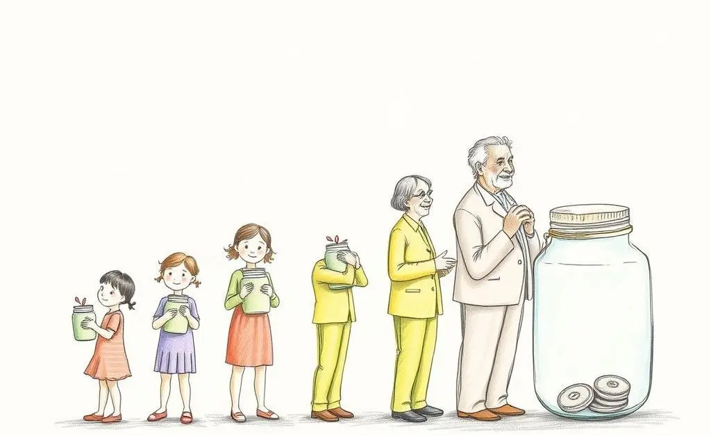Journey of saving for retirement illustrated