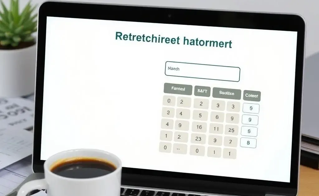 Desk with financial retirement plans