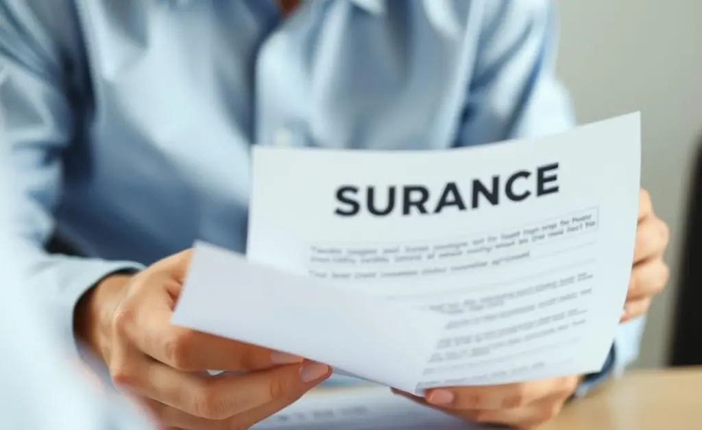 Person reviewing insurance documents.