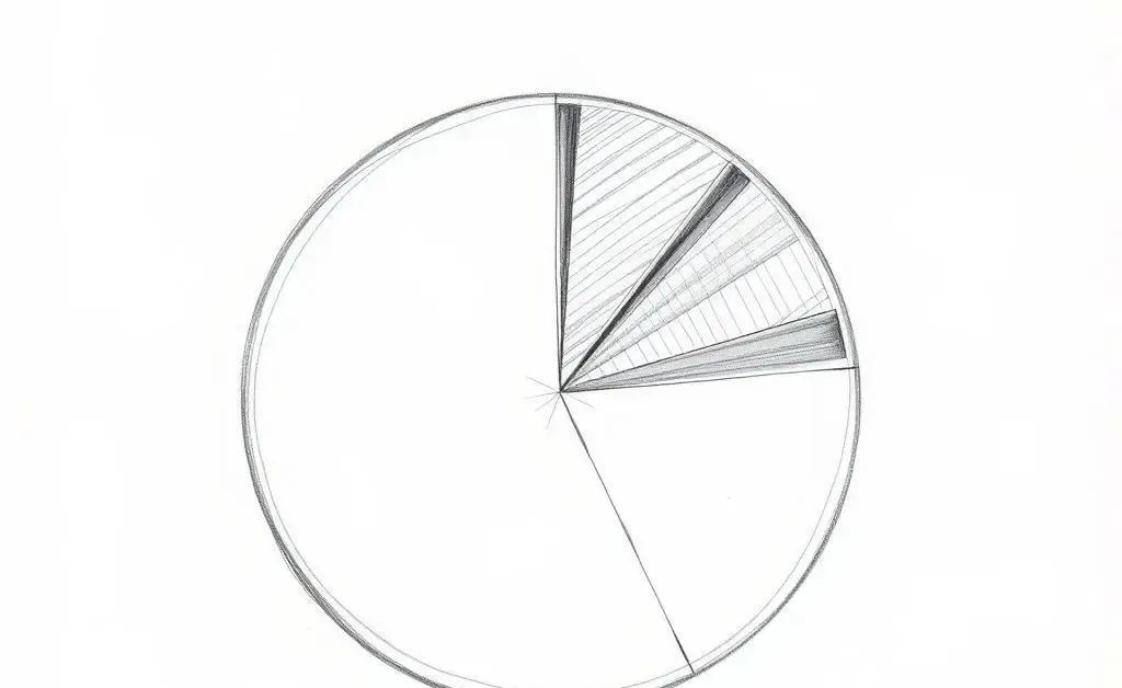 Hand-drawn illustration of a pie chart showing distribution of different types of credit card reward points