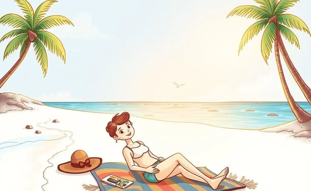 Person relaxing on a tropical beach, made possible by travel rewards.