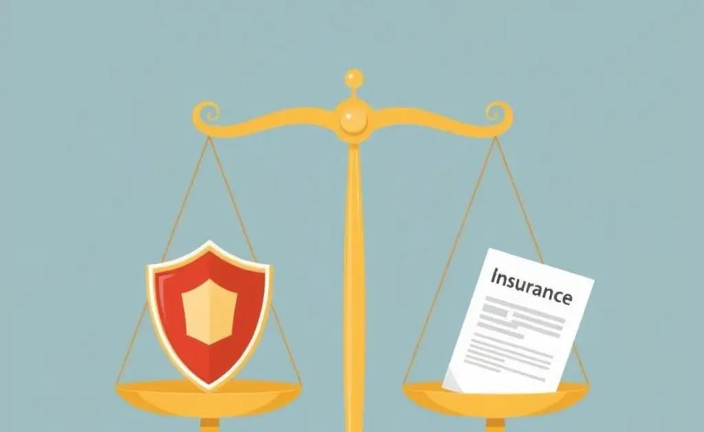 A conceptual illustration of balancing personal safety and insurance