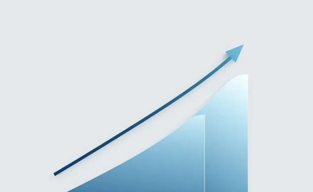 A modern minimalist chart showing risk vs. reward, depicted with ascending arrows.