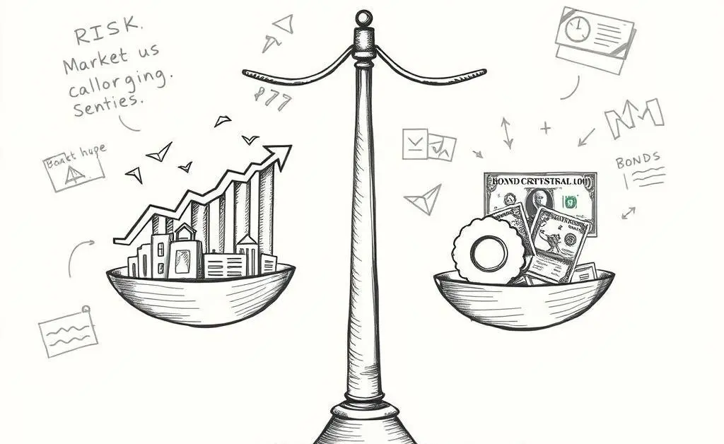 Scale showing risk-reward balance