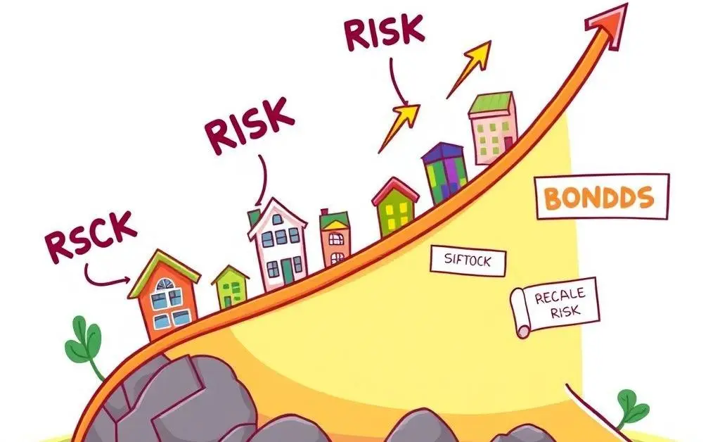 Graph showing risk versus reward in investing