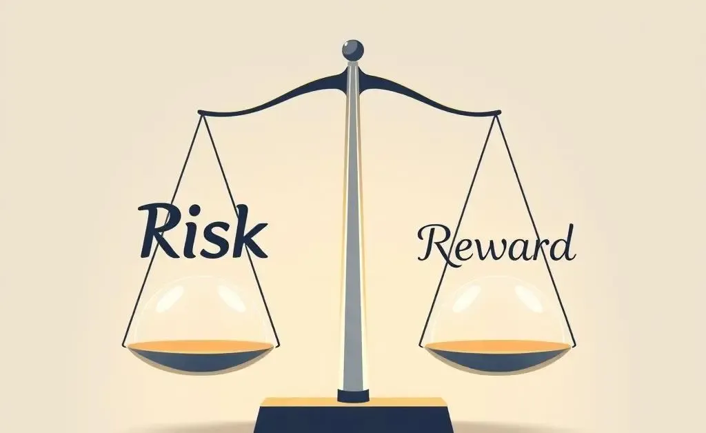 A scale balancing the words 'Risk' and 'Reward'