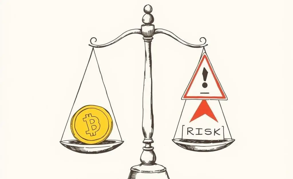 Scale showing the balance between risk and reward in investments