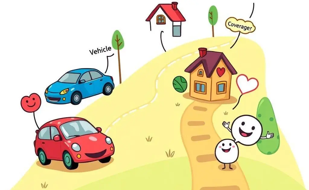 A simplified roadmap leading through various types of insurance coverages.