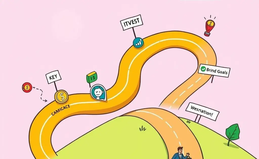 A roadmap illustrating an investment journey with clear milestones.