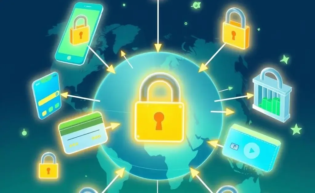 Illustration of safe payment methods for cross-border transactions.