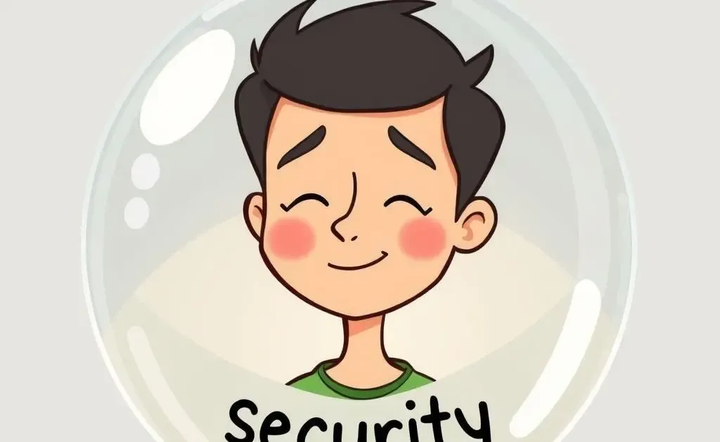 Person in a security bubble