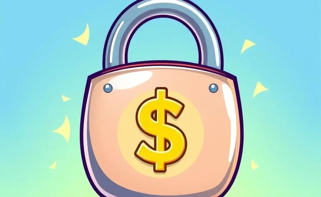 Lock symbol with a dollar sign for secure transactions