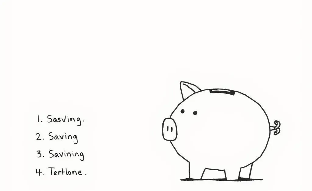 Piggy bank with savings goals