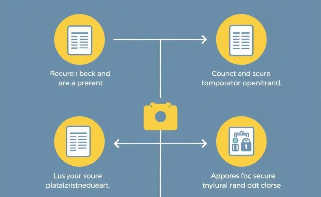 Illustration of a step-by-step secure checkout process with visual cues for safety.