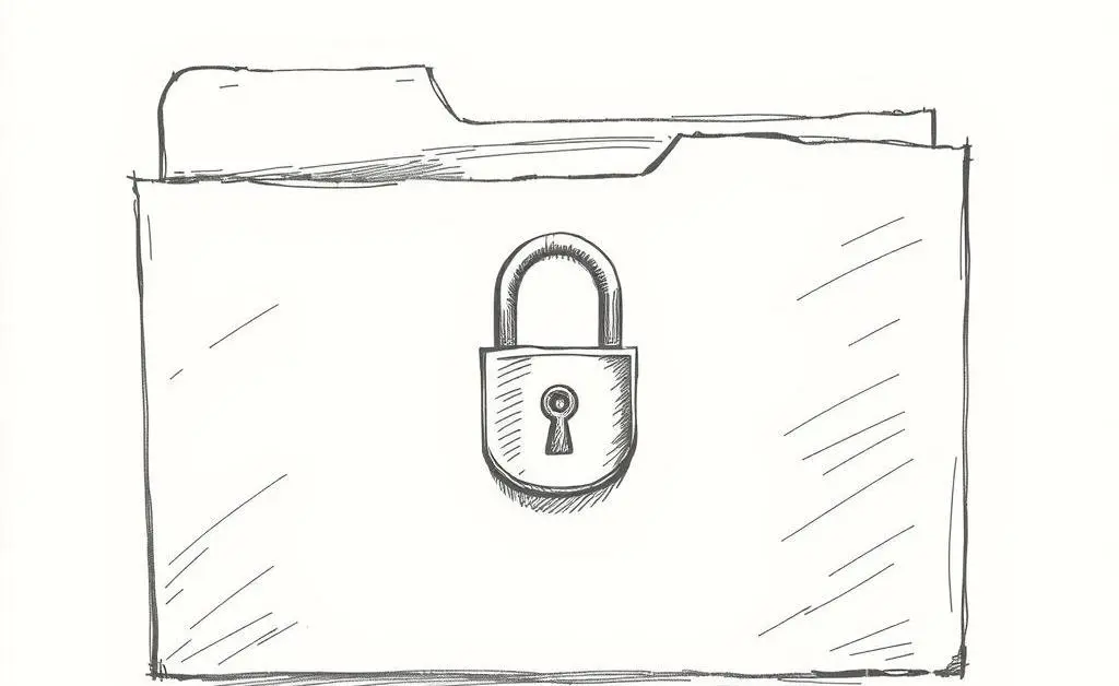 A file folder with a padlock symbolizing secure data