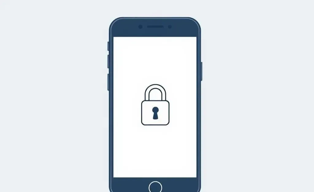 Drawing of a smartphone with a padlock symbol suggesting digital security