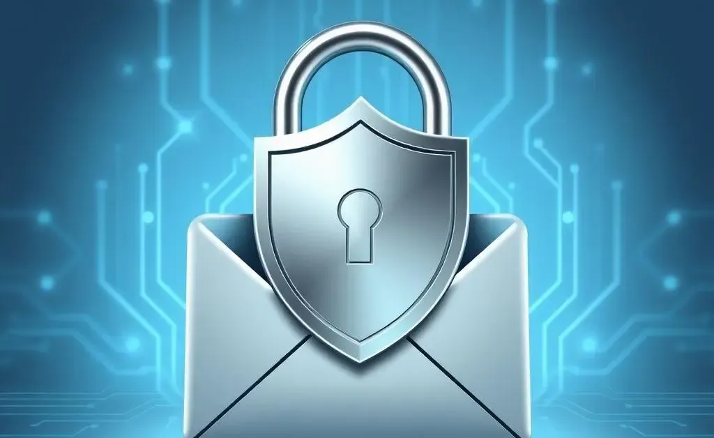 Secure email concept with lock symbol