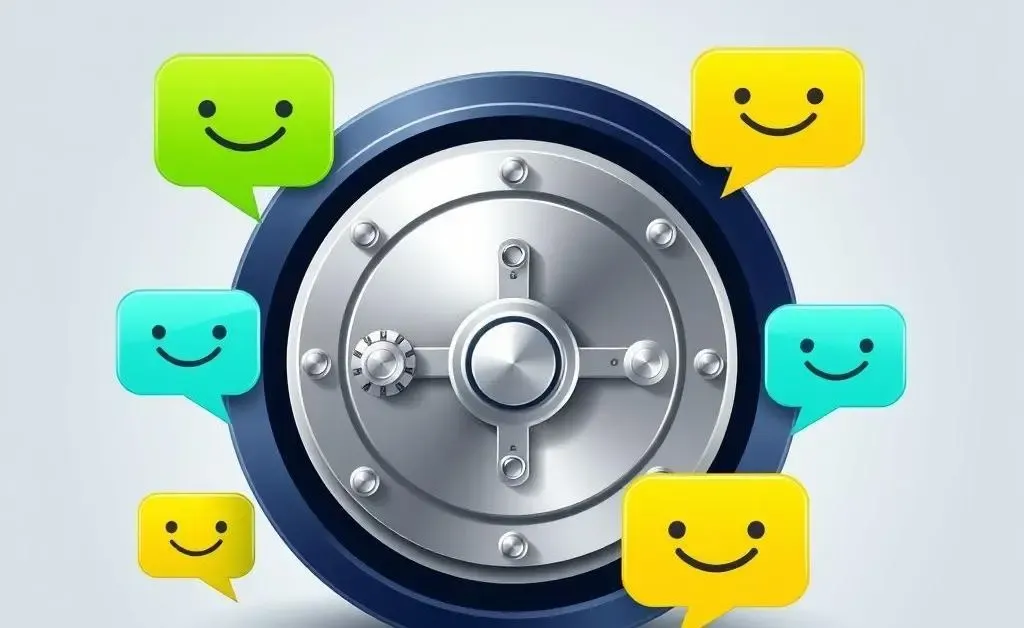 Secure vault with phone conversation bubbles