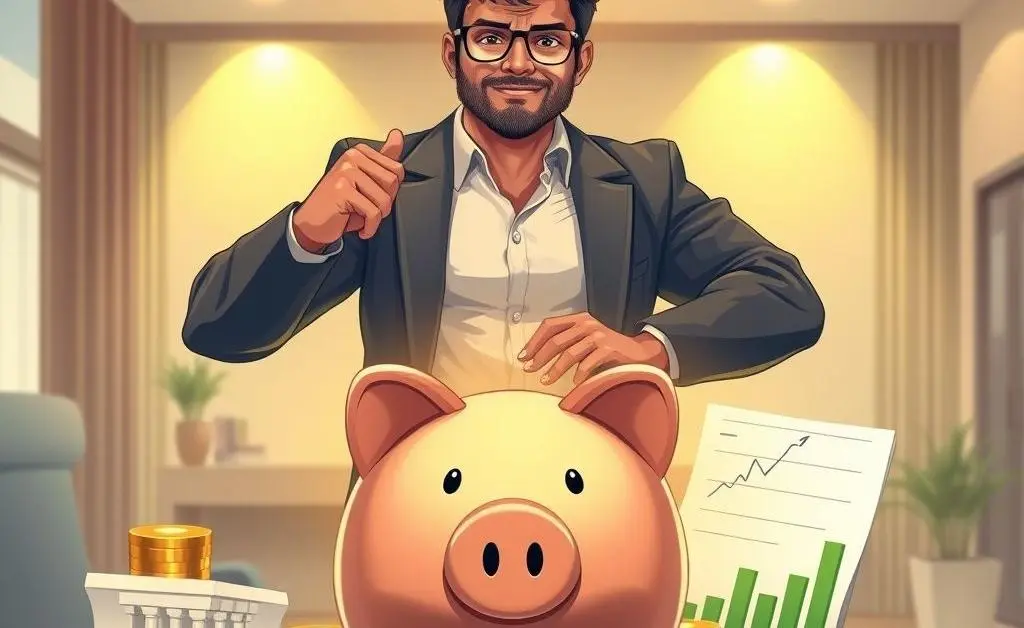 An illustration of a person confidently managing their financial plan