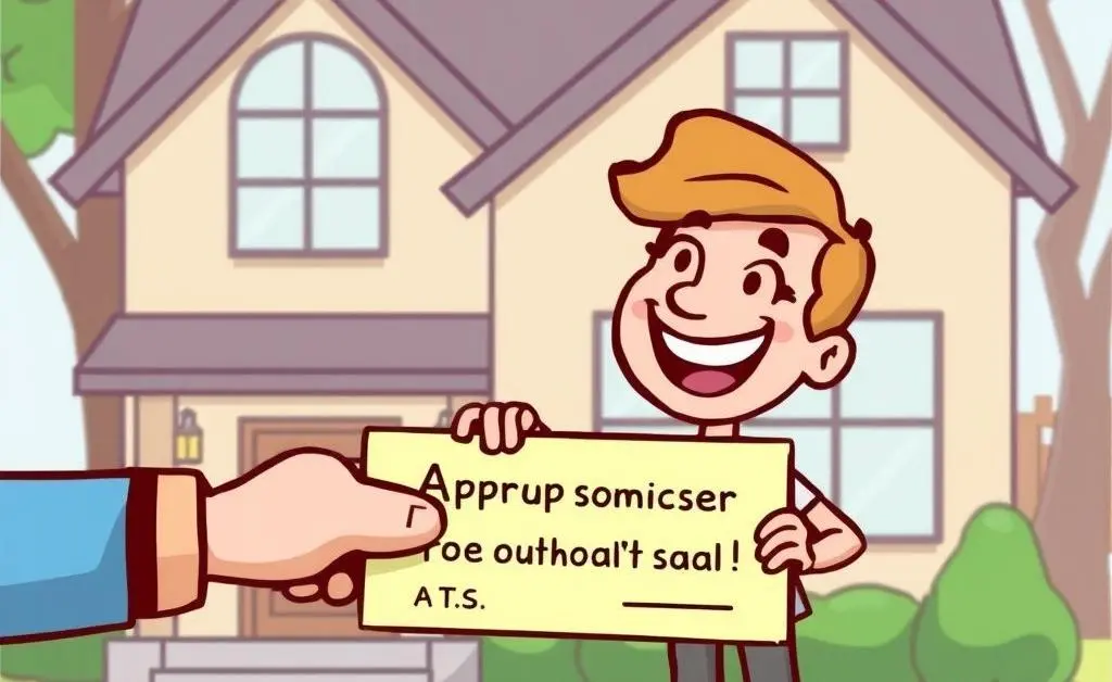 Person receiving home improvement loan approval