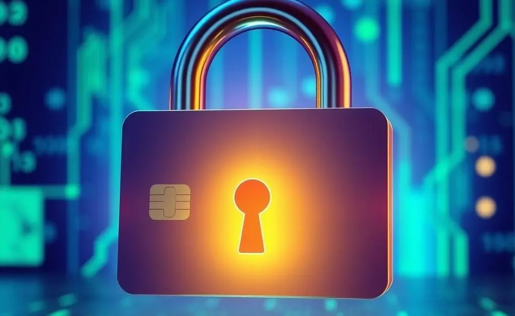 Person making a secure online purchase with security icons